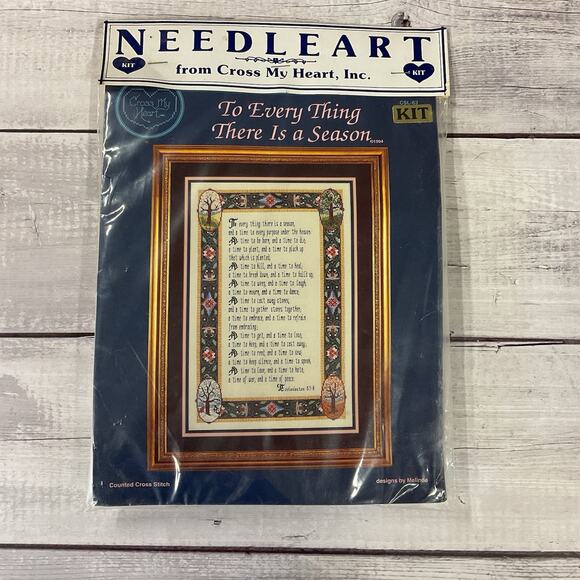 Needle Art Cross My Heart To Every Thing There Is A Season Crossstitch Kit CSL63 - Picture 1 of 3